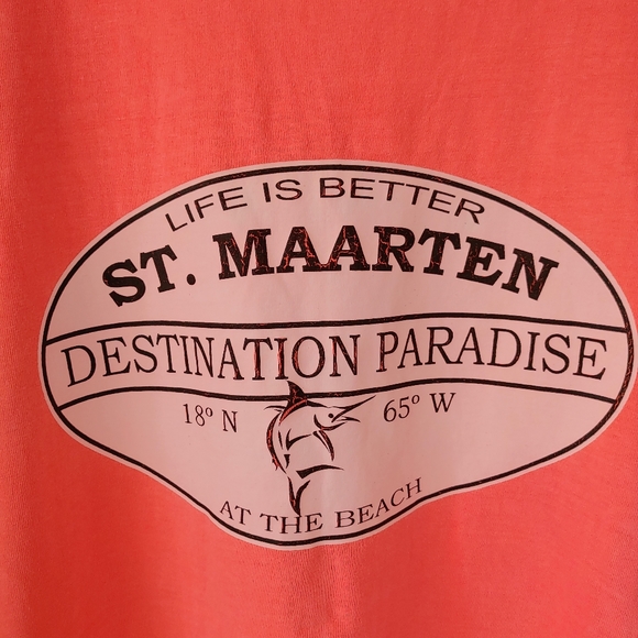 St. Maarten Muscle Tank Tee Size Large Logo Cotton - Picture 8 of 9